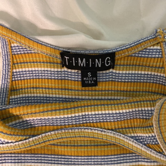 a’gaci High Neck Yellow Striped Tank Top - Picture 3 of 3